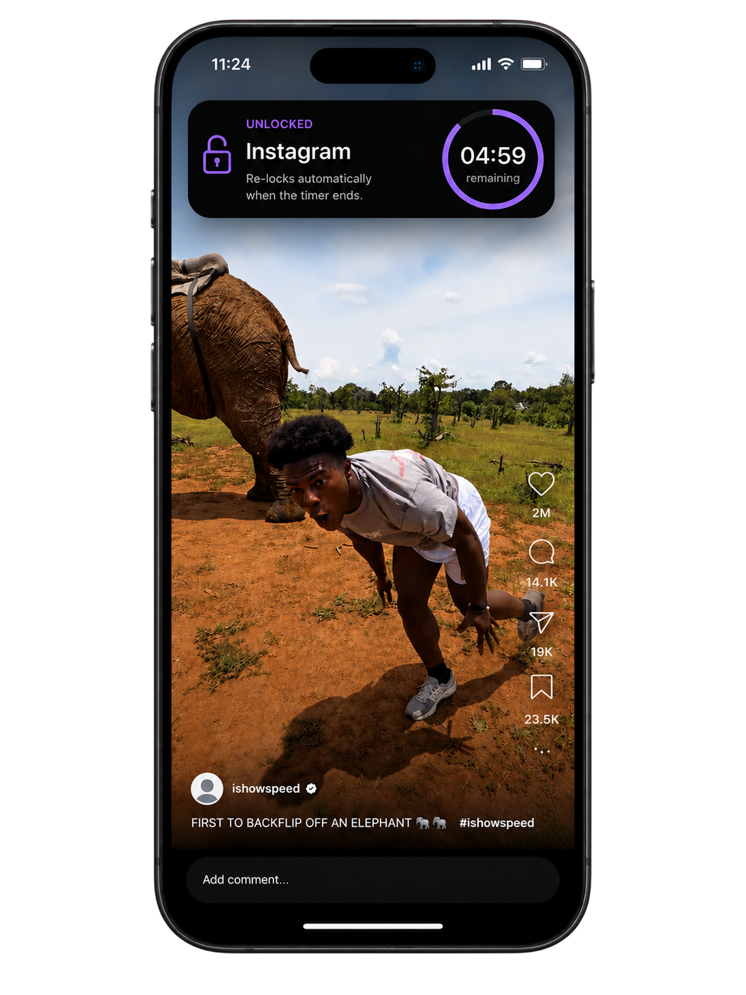 Instagram unlocked with a five-minute re-lock timer